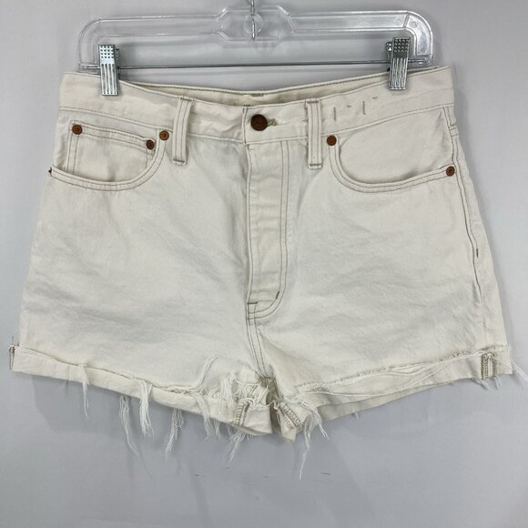 Madewell The Dad Jean Shorts Vintage Canvas Wash Size 27 High Rise NF048 - Picture 1 of 13